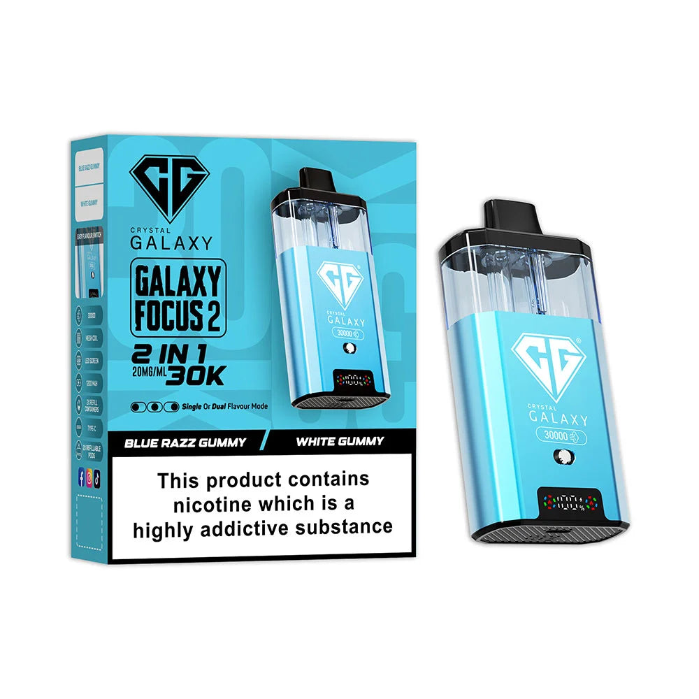 Crystal Galaxy Focus 2 30K Prefilled Pod Kit - Blue Razz Gummy / White Gummy