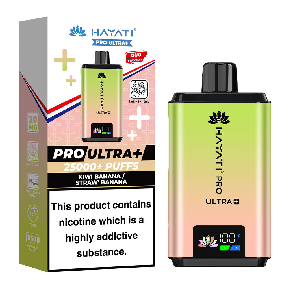 Hayati Pro Ultra Plus 25000 Puffs Disposable Vape - Kiwi Banana / Straw' Banana